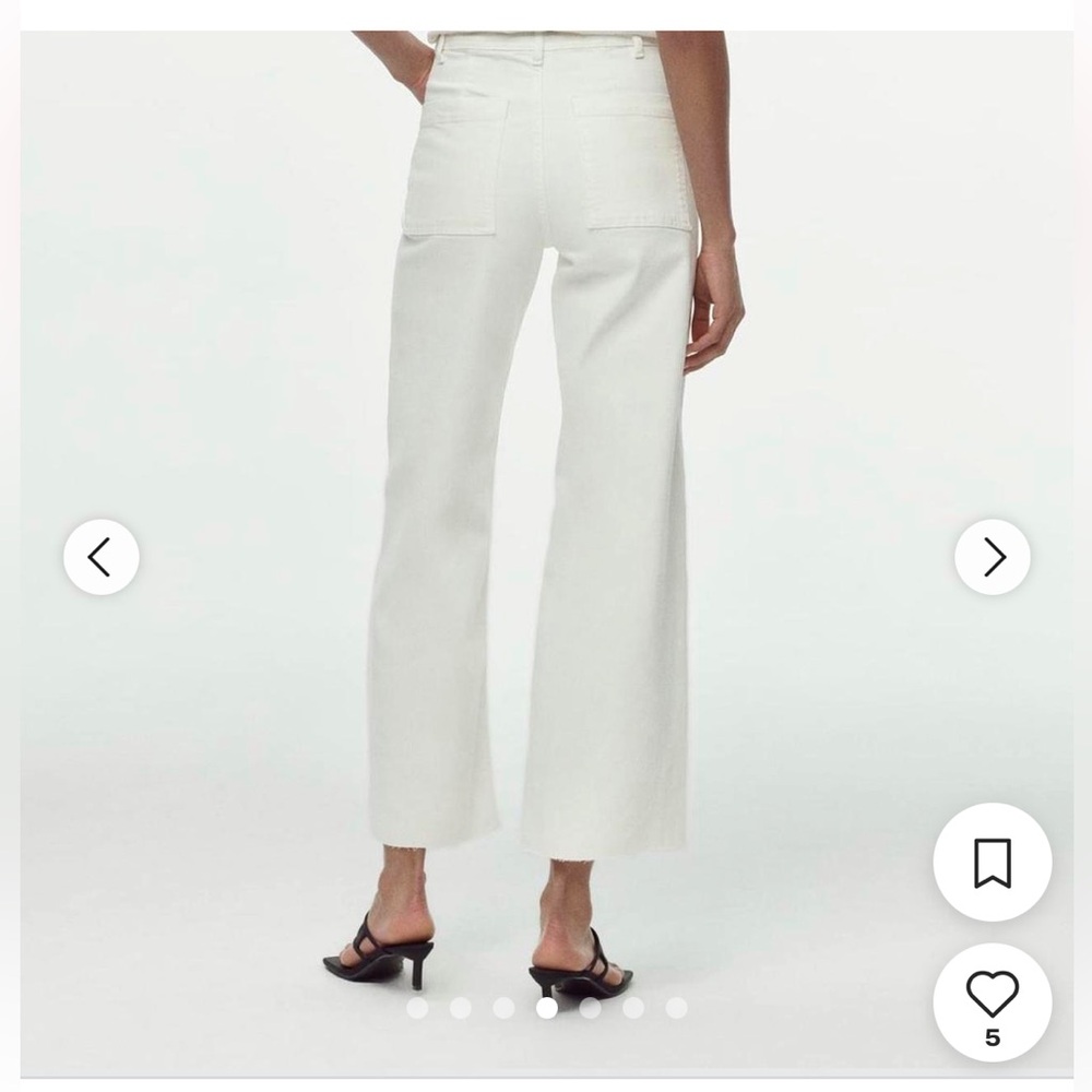 Zara High Rise Cream Jeans - Picture 2 of 4